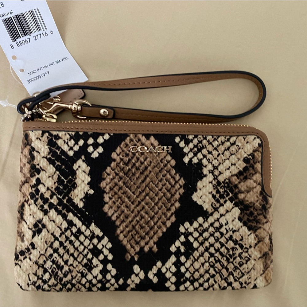 Snake Print Coach Wristlet